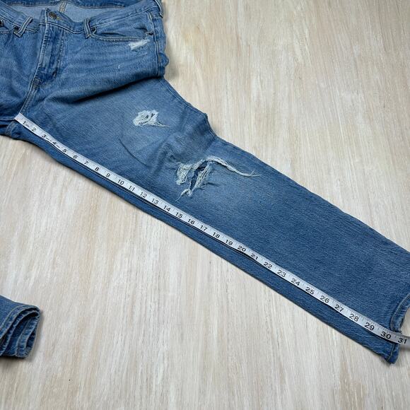 Old Navy Skinny Built In Flex Distressed Patch Medium Denim Jeans Men's 38X32 - Picture 12 of 14
